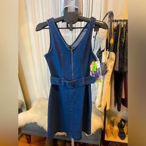 Rewash Denim Belted Mini Dress